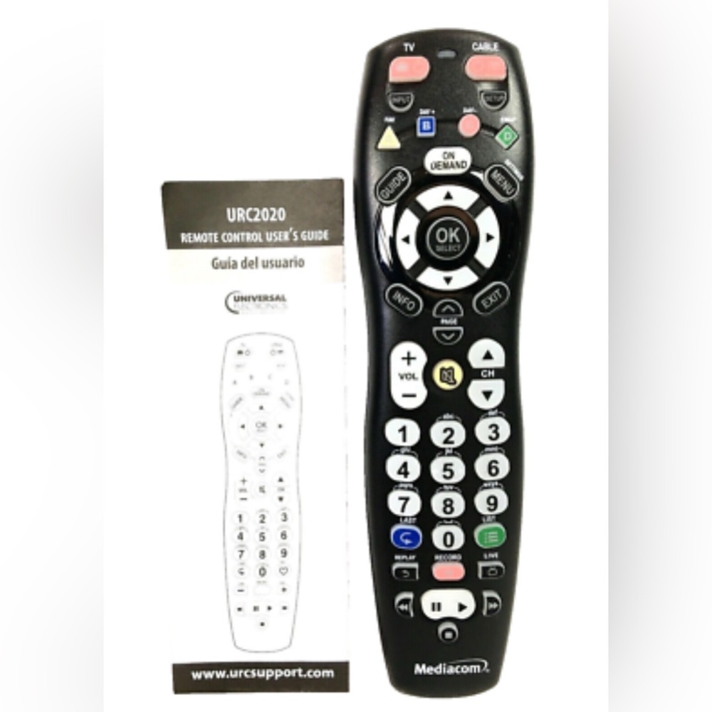 New Mediacom 2020B1-B2 Cable TV Remote Control URC2020 with Instructions‎